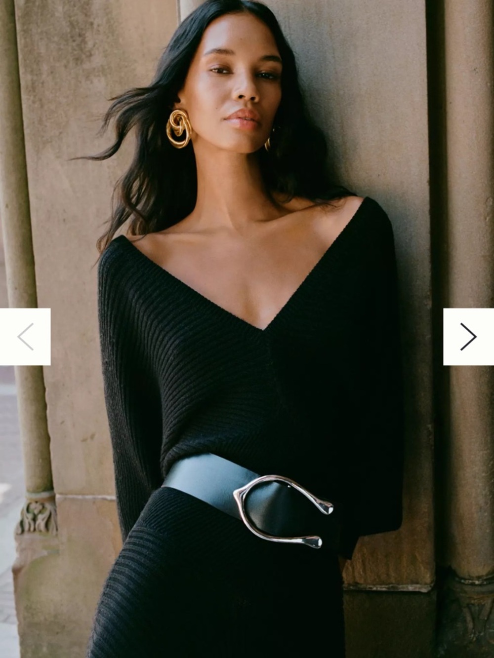 By Anthropologie Smocked-Waist Ribbed Sweater Dress
